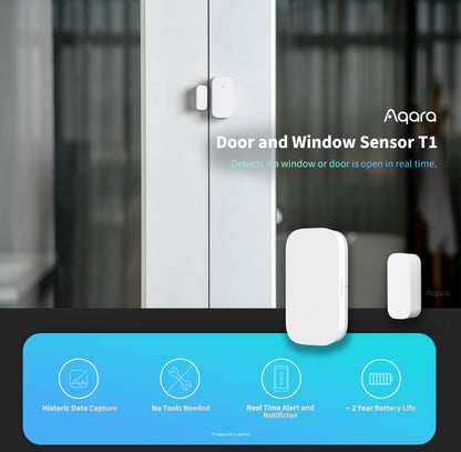 Aqara Door & Window Sensor T1 – Smart Zigbee 3.0 dörr- och fönstersensor