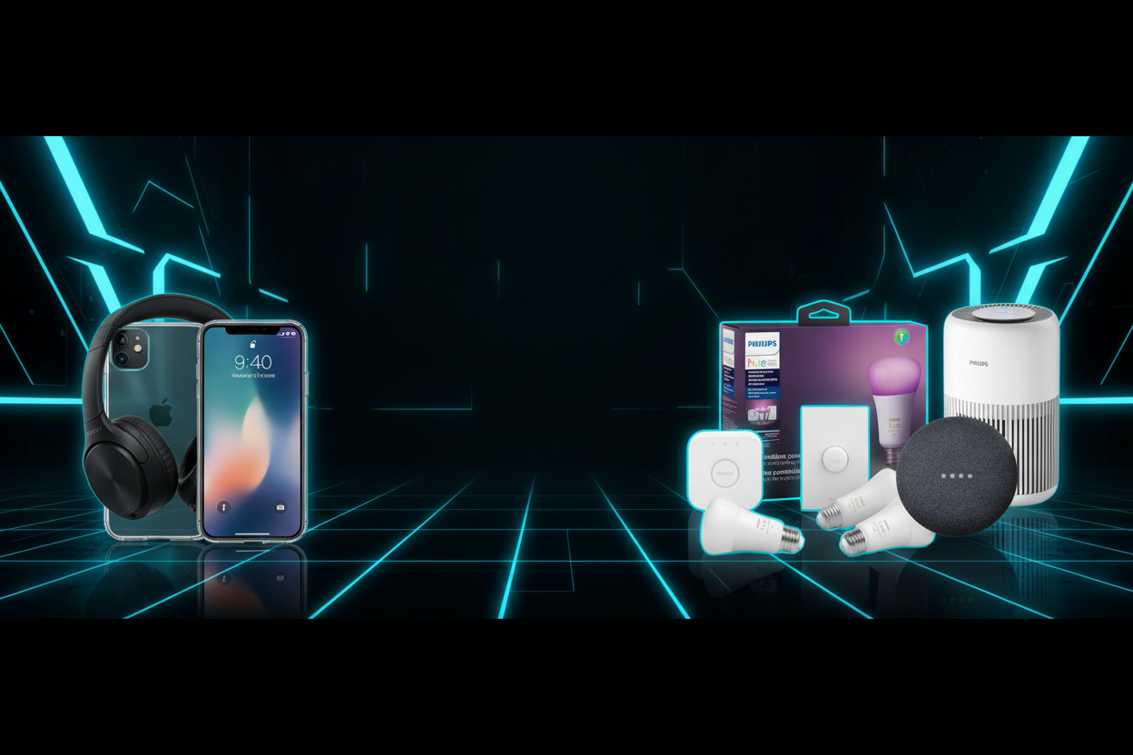 Desktop banner med produkter närmare mitten