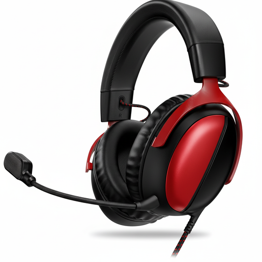 Gaming-headset svart och rött