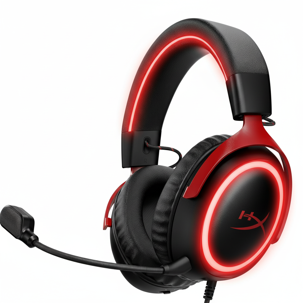 Trådlöst Gaming-headset svart och rött